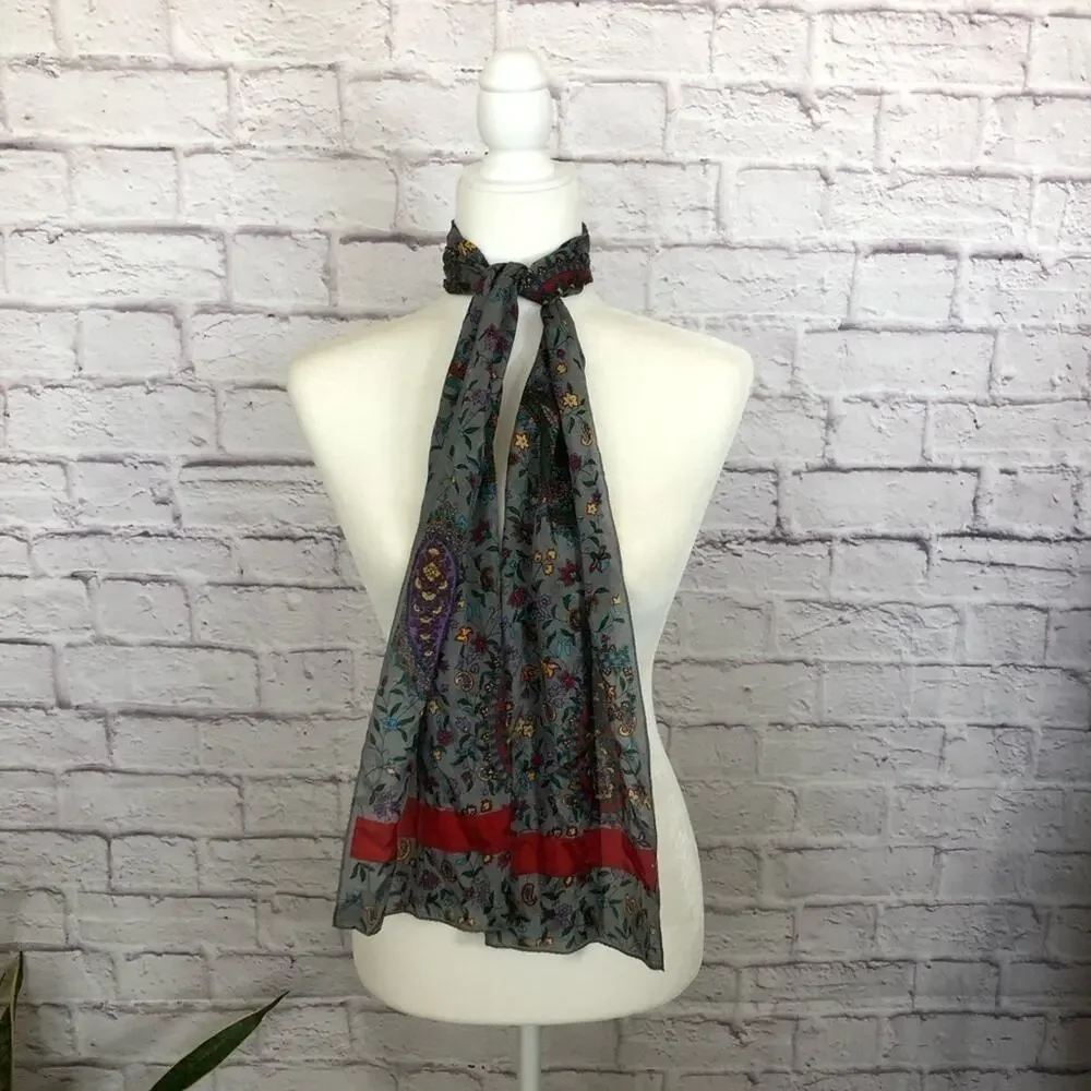 Paisley silk rectangle scarf